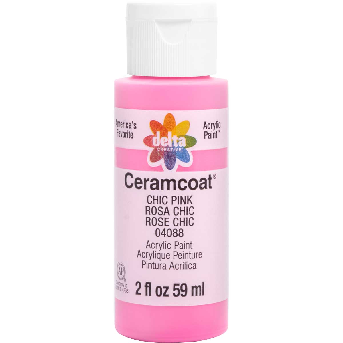 Delta Ceramcoat Acrylic Paint - Chic Pink, 2 oz. - 04088