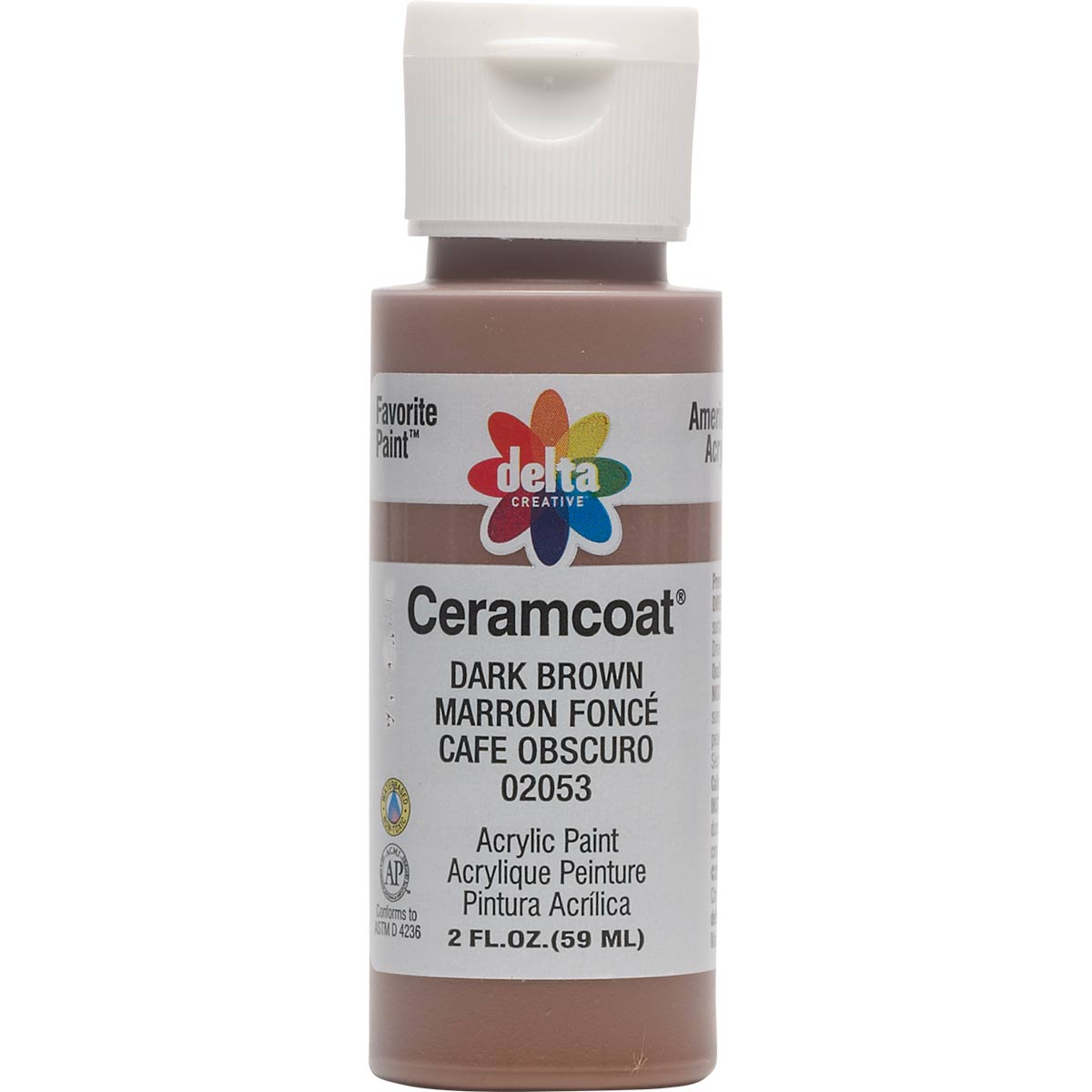Delta Ceramcoat Acrylic Paint - Dark Brown, 2 oz. - 020530202W