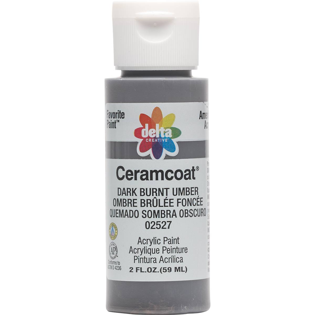 Delta Ceramcoat Acrylic Paint - Dark Burnt Umber, 2 oz. - 025270202W