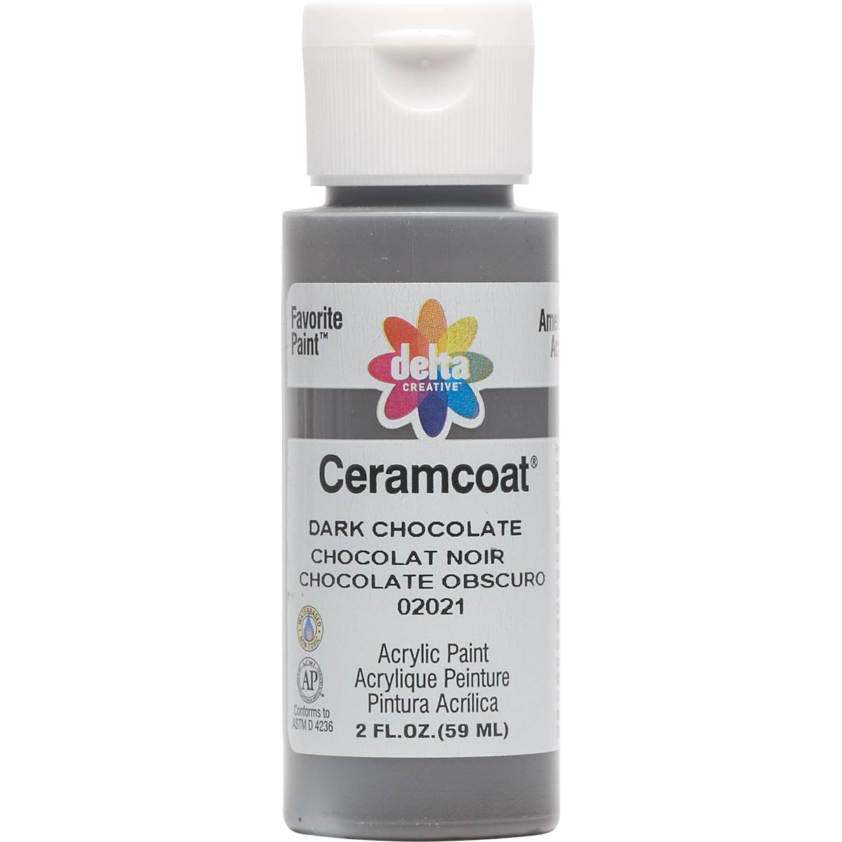 Delta Ceramcoat Acrylic Paint - Dark Chocolate, 2 oz. - 020210202W
