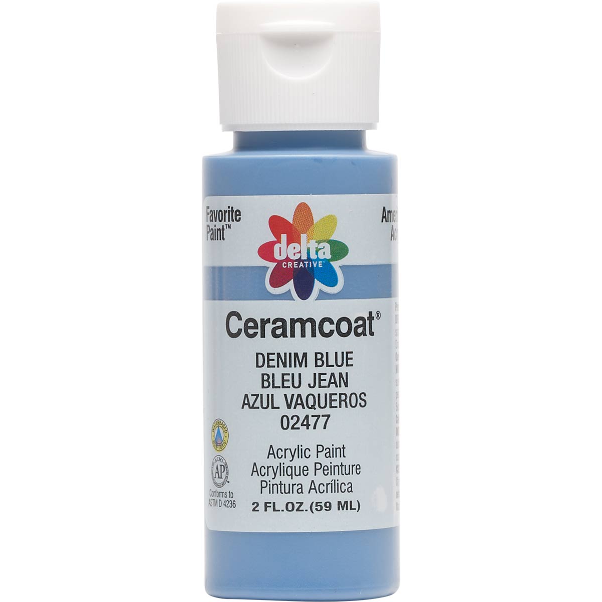 Delta Ceramcoat Acrylic Paint - Denim Blue, 2 oz. - 024770202W