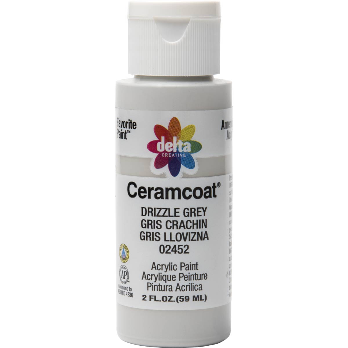 Delta Ceramcoat Acrylic Paint - Drizzle Grey, 2 oz. - 024520202W