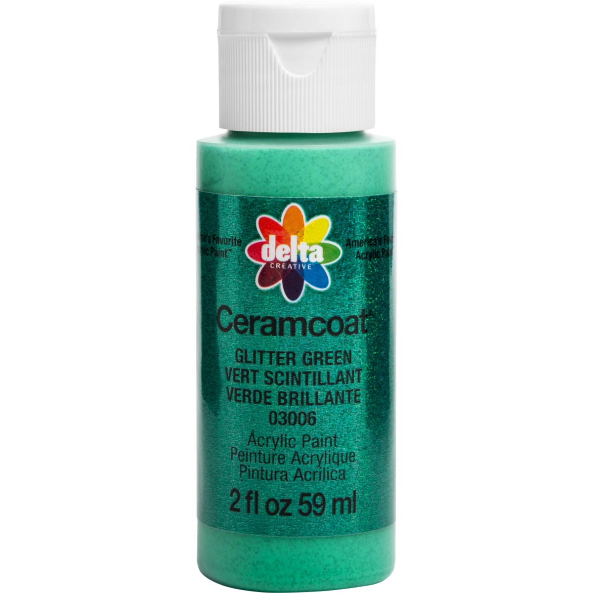 Delta Ceramcoat ® Acrylic Paint - Glitter Green, 2 oz. - 03006