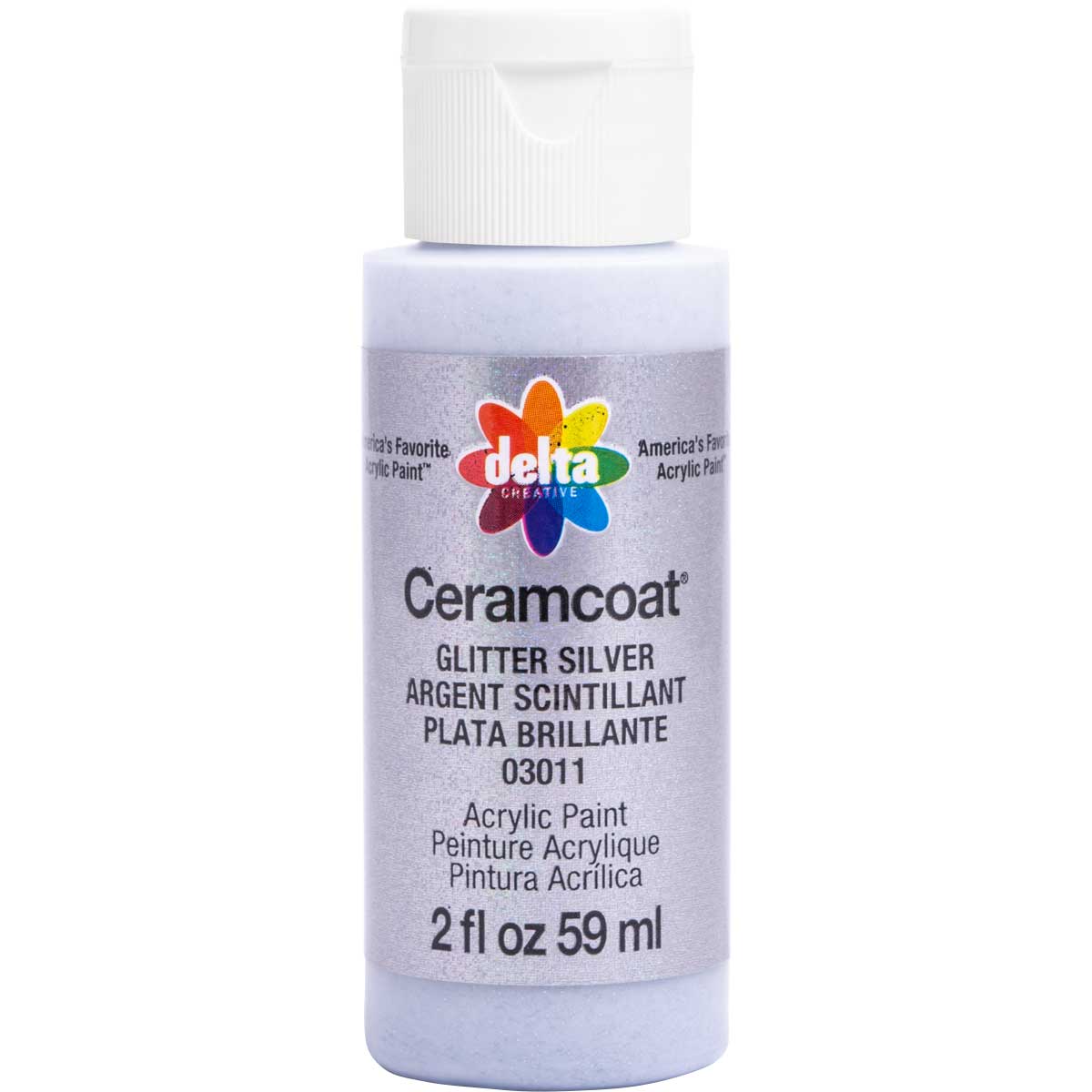 Delta Ceramcoat ® Acrylic Paint - Glitter Silver, 2 oz. - 03011