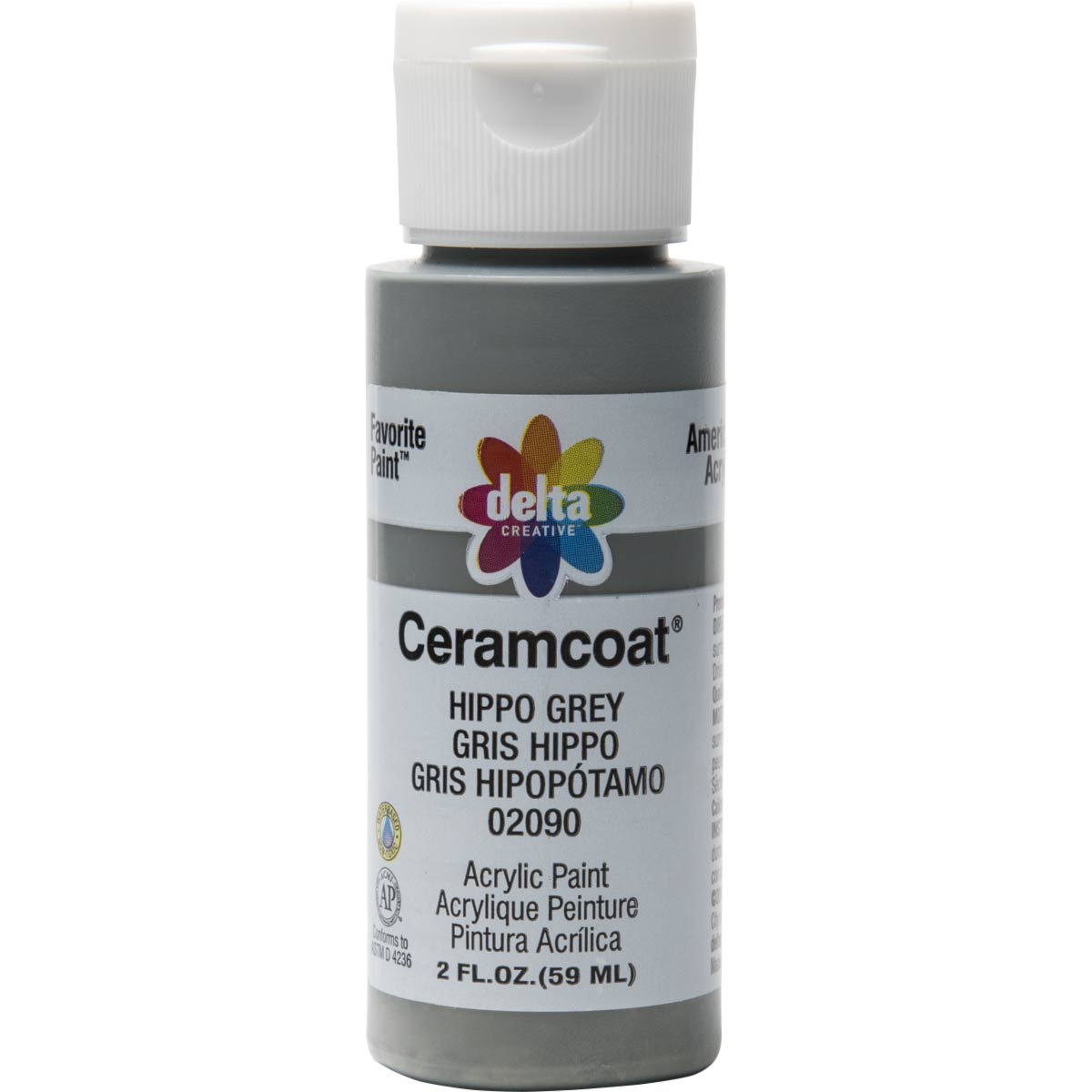 Delta Ceramcoat Acrylic Paint - Hippo Grey, 2 oz. - 020900202W