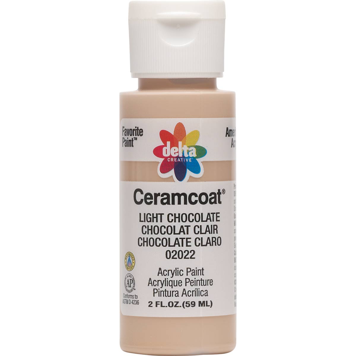 Delta Ceramcoat Acrylic Paint - Light Chocolate, 2 oz. - 020220202W