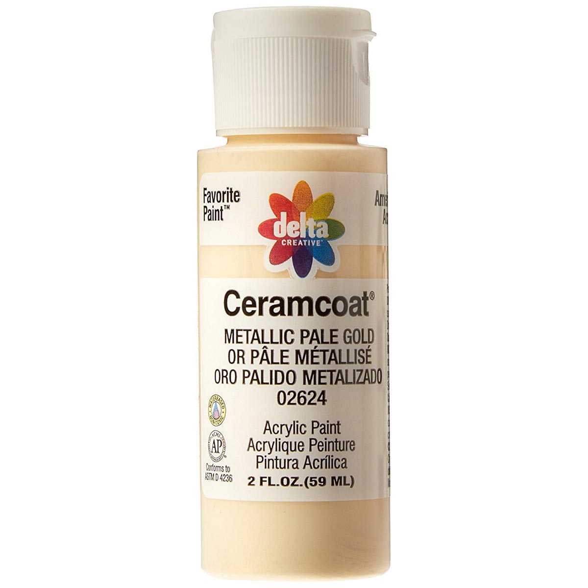 Delta Ceramcoat ® Acrylic Paint - Metallic Pale Gold, 2 oz. - 026240202W