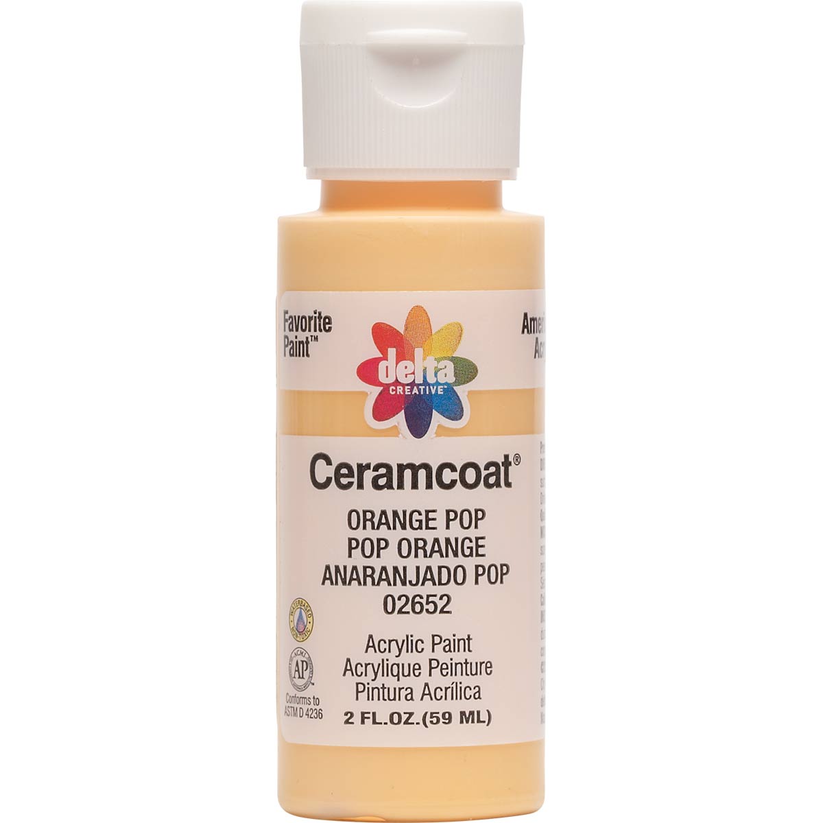 Delta Ceramcoat Acrylic Paint - Orange Pop, 2 oz. - 026520202W
