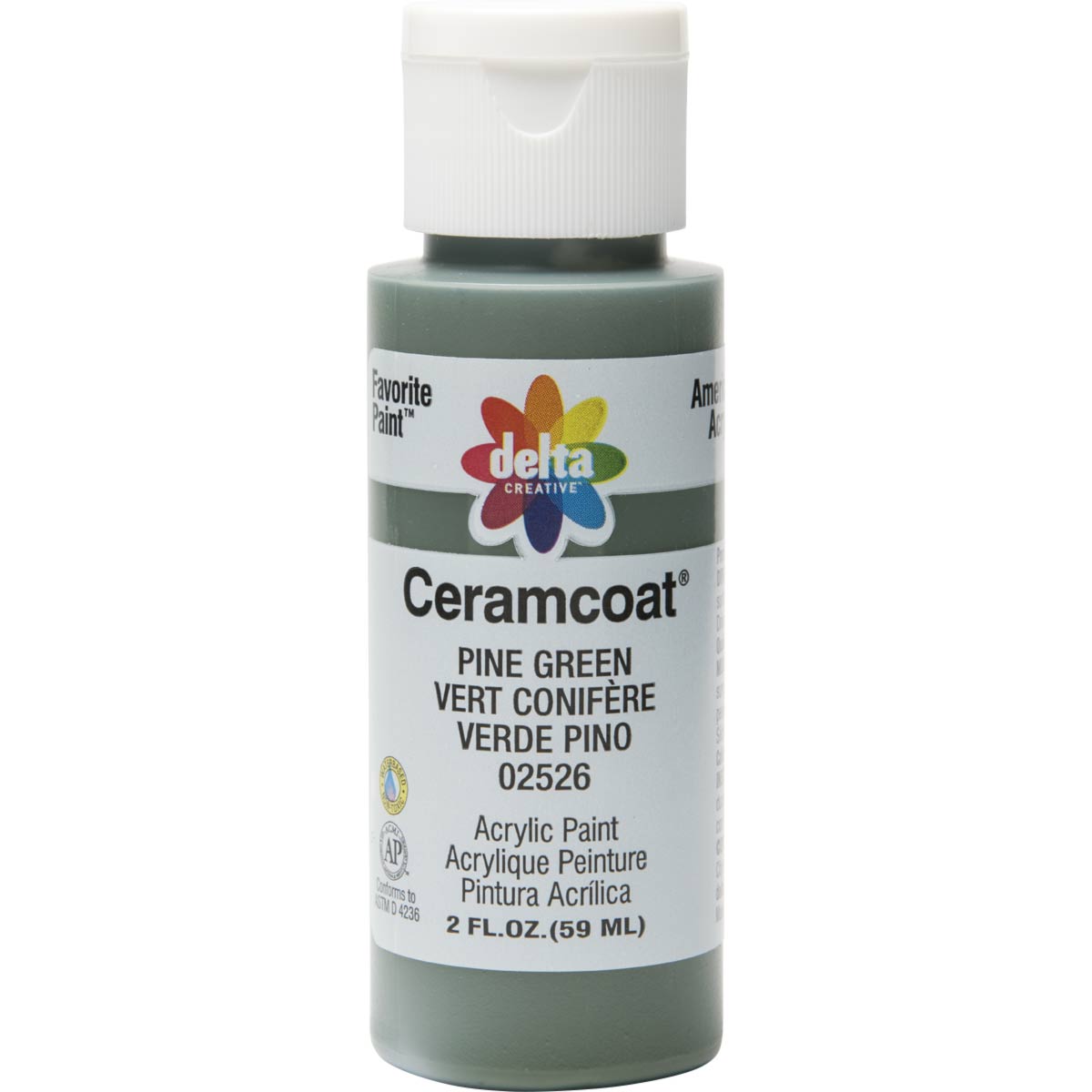 Delta Ceramcoat Acrylic Paint - Pine Green, 2 oz. - 025260202W