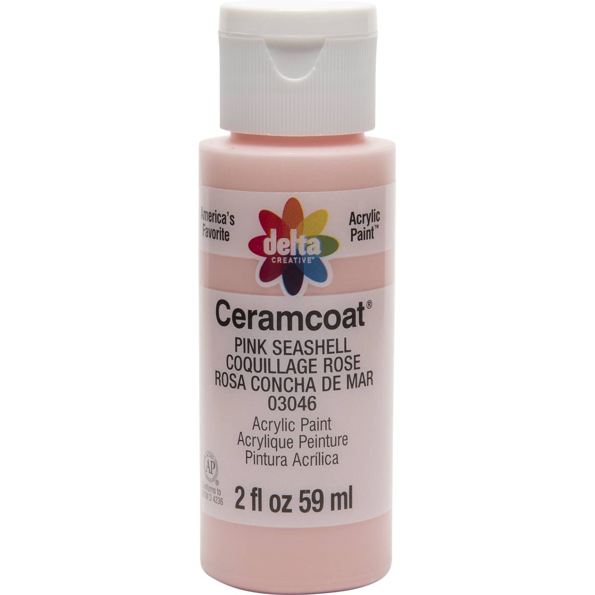 Delta Ceramcoat Acrylic Paint - Pink Seashell, 2 oz. - 03046