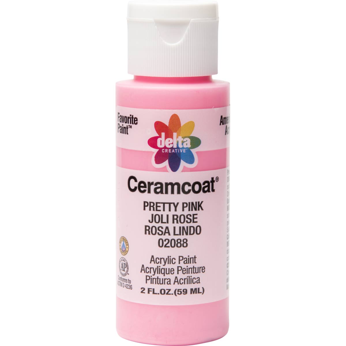Delta Ceramcoat Acrylic Paint - Pretty Pink, 2 oz. - 020880202W