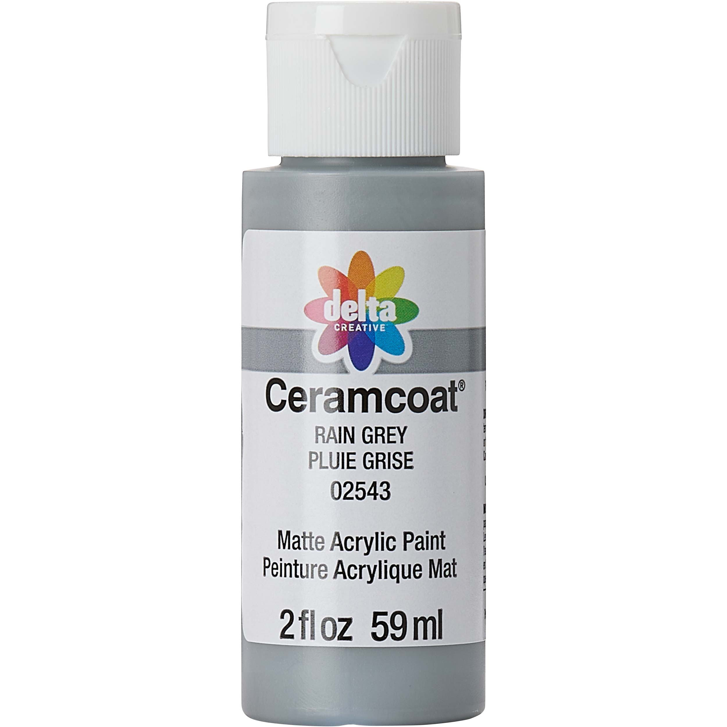 Delta Ceramcoat Acrylic Paint - Rain Grey, 2 oz. - 025430202W