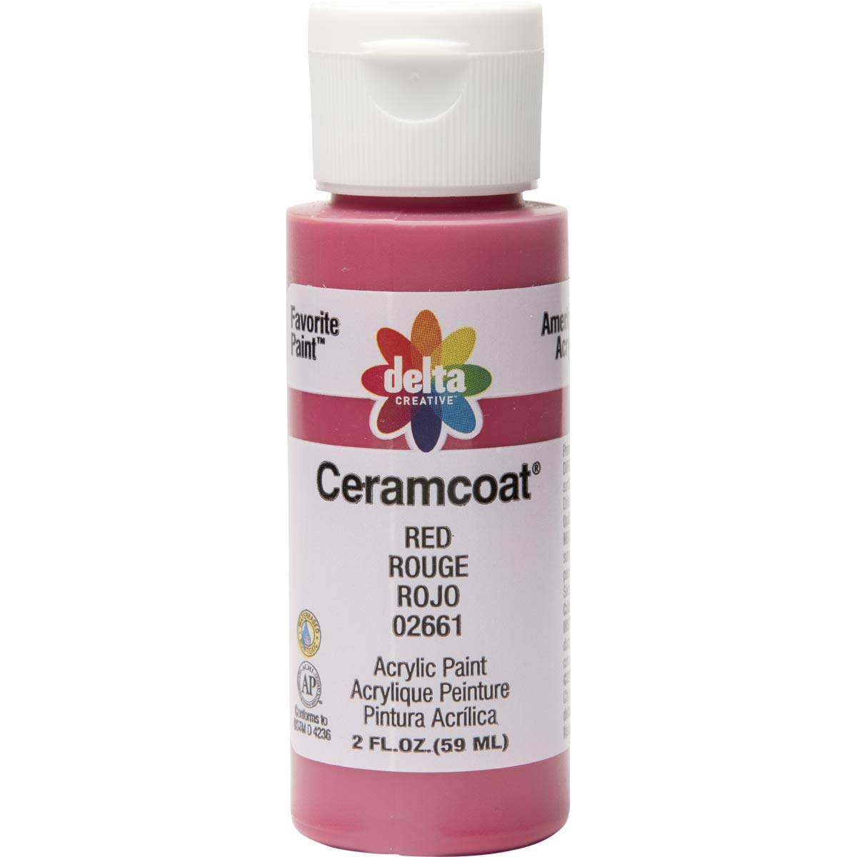 Delta Ceramcoat Acrylic Paint - Red, 2 oz. - 026610202W
