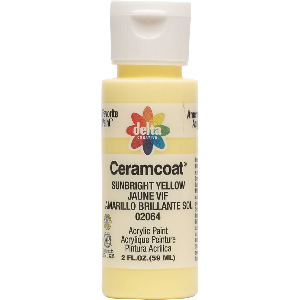 Delta Ceramcoat Acrylic Paint - Sunbright Yellow, 2 oz. - 020640202W