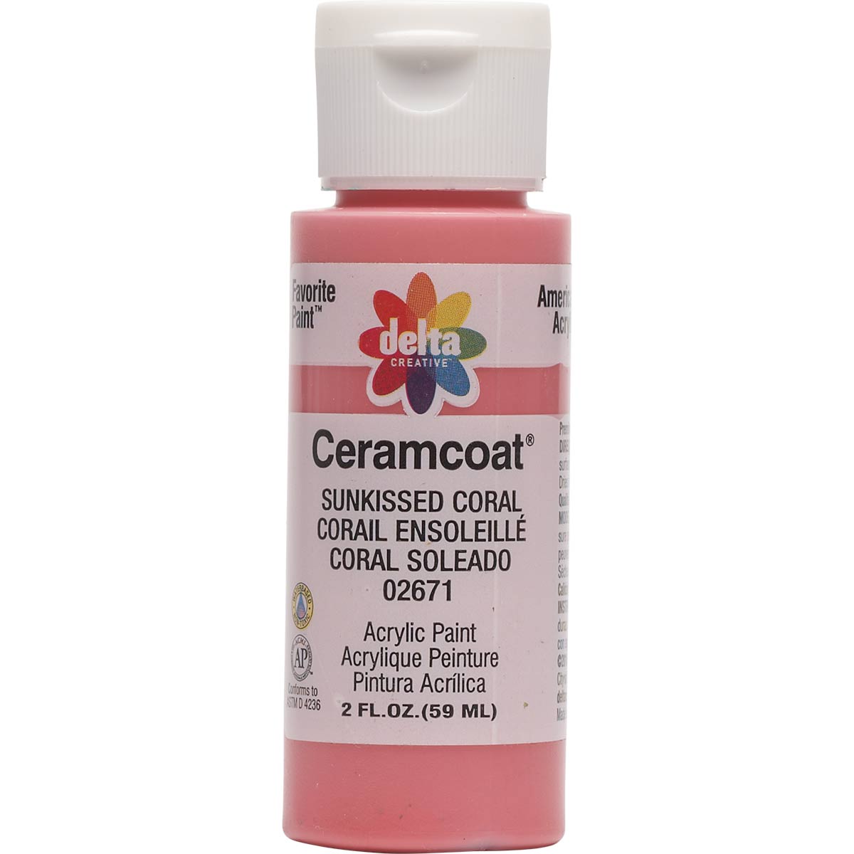 Delta Ceramcoat Acrylic Paint - Sunkissed Coral, 2 oz. - 026710202W