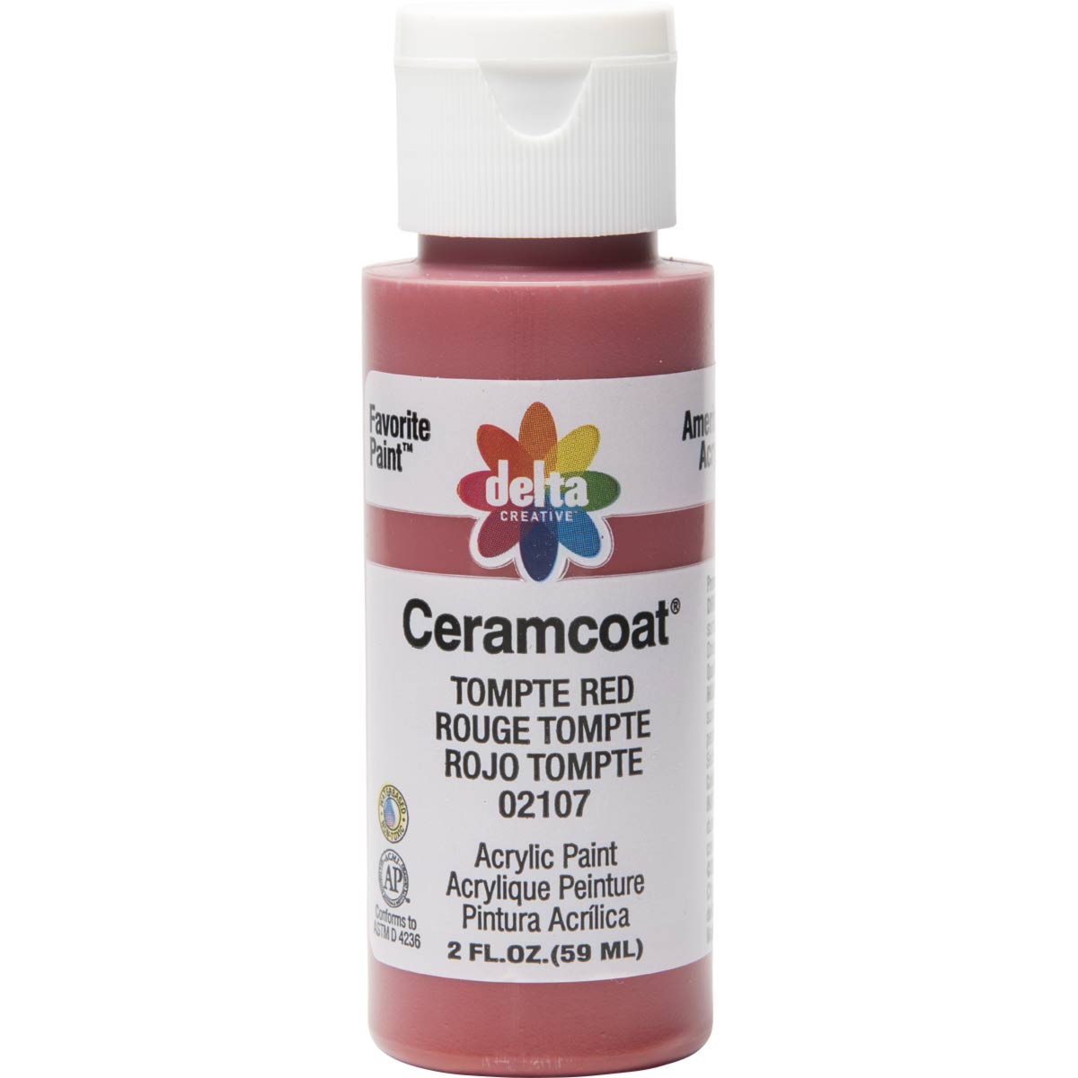 Delta Ceramcoat Acrylic Paint - Tompte Red, 2 oz. - 021070202W