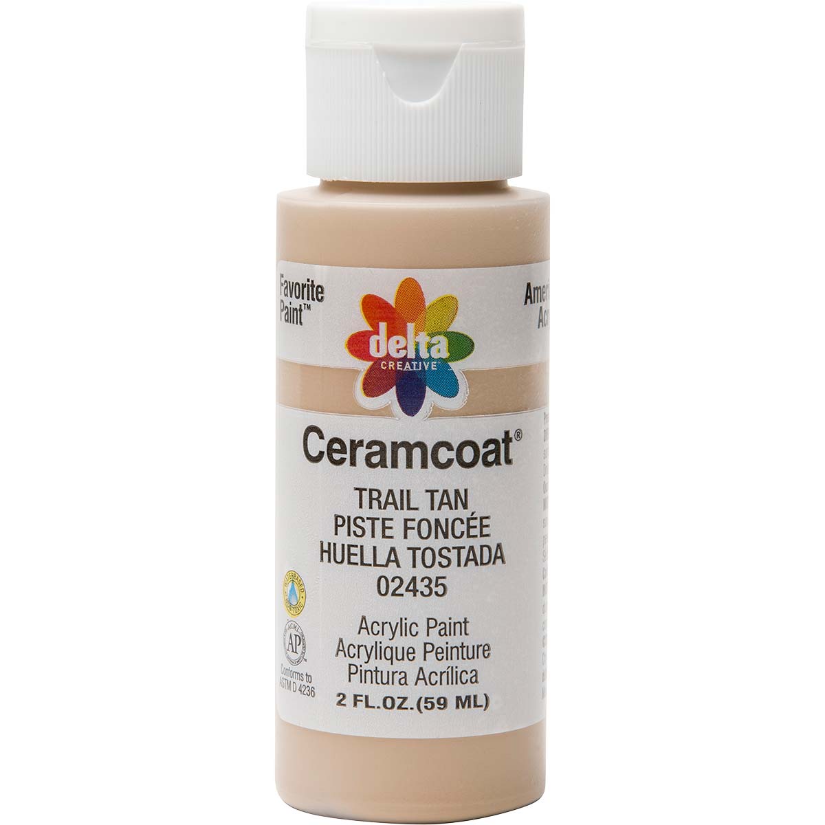Delta Ceramcoat Acrylic Paint - Trail Tan, 2 oz. - 024350202W