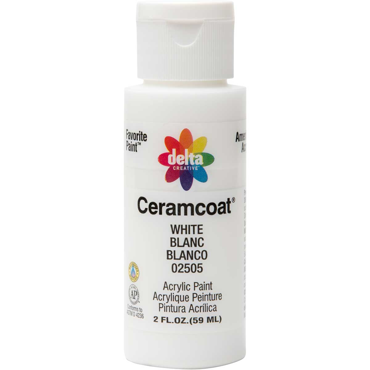 Delta Ceramcoat Acrylic Paint - White, 2 oz. - 025050202W