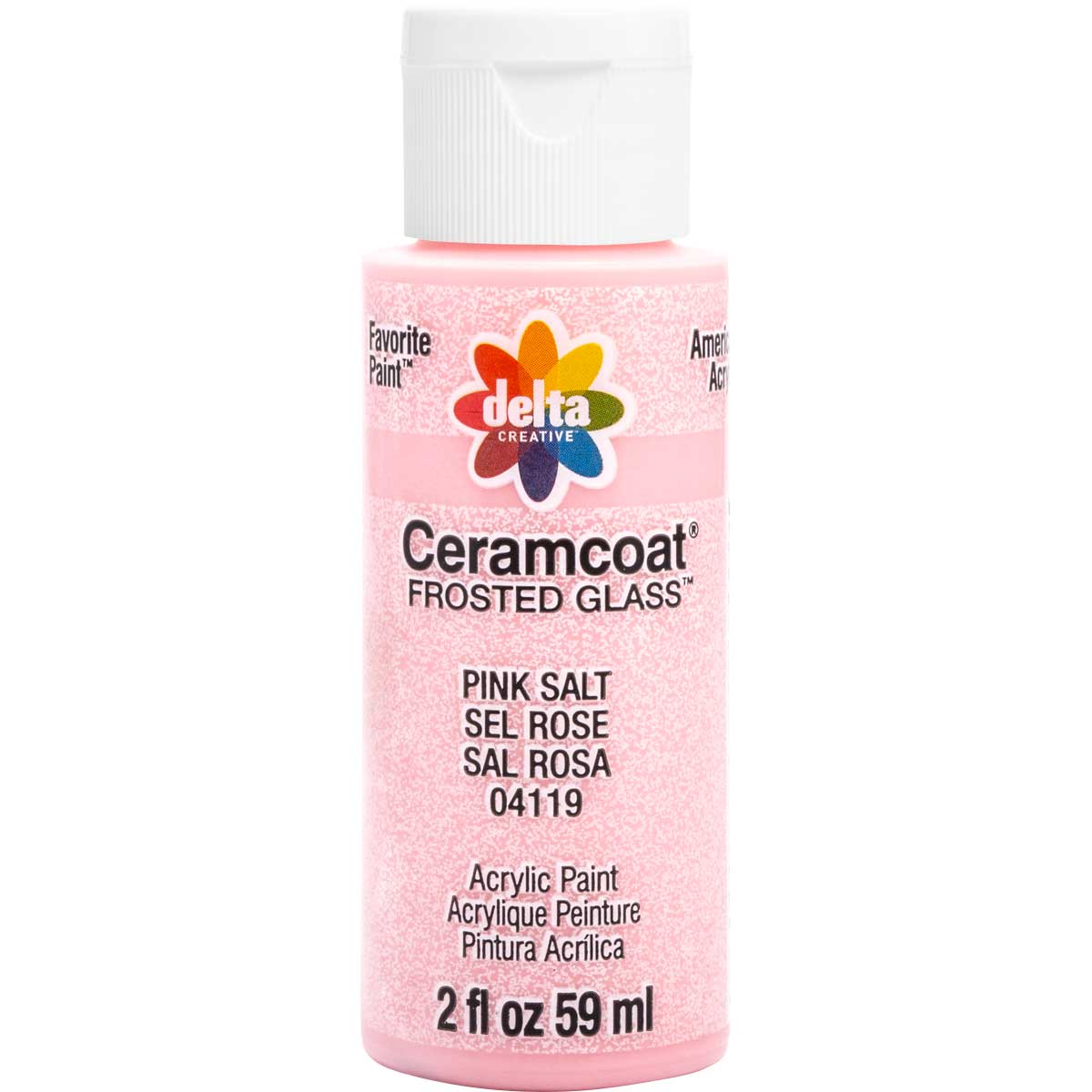 Delta Ceramcoat ® Frosted Glass Paint - Pink Salt, 2 oz. - 04119