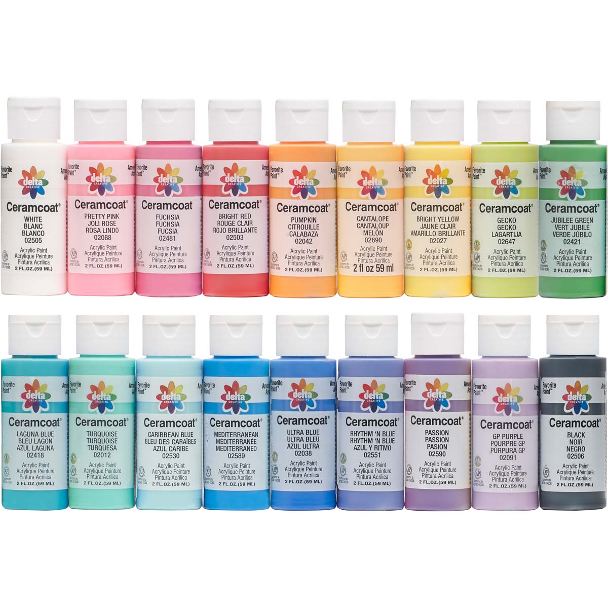 Delta Ceramcoat ® Paint Sets - Brights, 18 Colors - PROMOCMC2