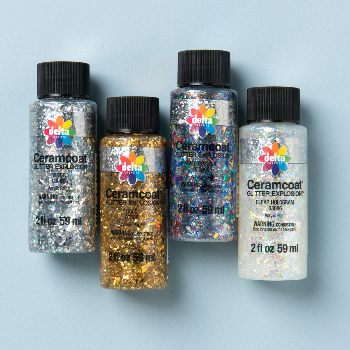Delta Ceramcoat ® Paint Sets - Glitter Explosion™ - 4 Color Set - PROMOGLTRE