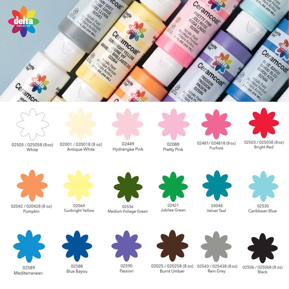 Delta Ceramcoat ® Paint Sets - Top Colors, 18 Colors - PROMOCMC1
