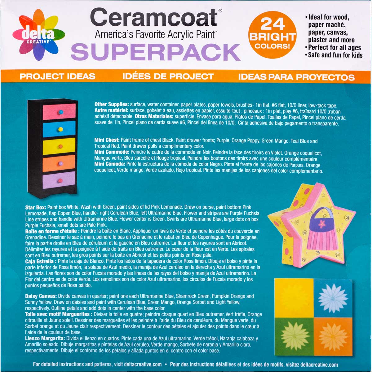 Delta Ceramcoat ® Paint Superpack Set - Brights, 24 Colors - 028870056