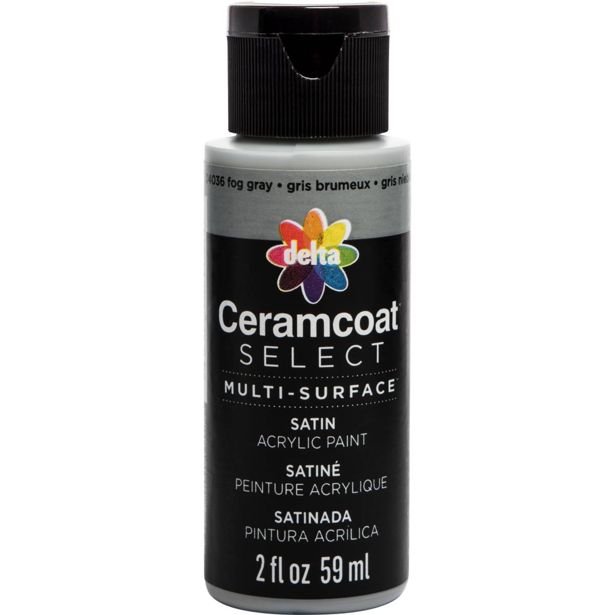 Delta Ceramcoat ® Select Multi-Surface Acrylic Paint - Satin - Fog Gray, 2 oz. - 04036