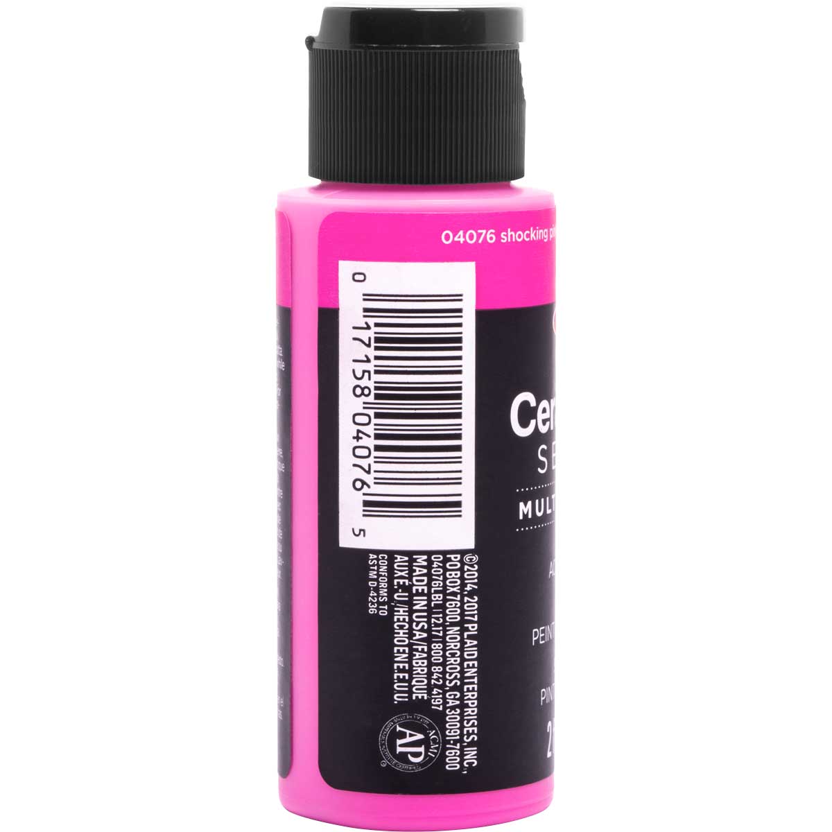 Delta Ceramcoat ® Select Multi-Surface Acrylic Paint - Satin - Shocking Pink, 2 oz. - 04076