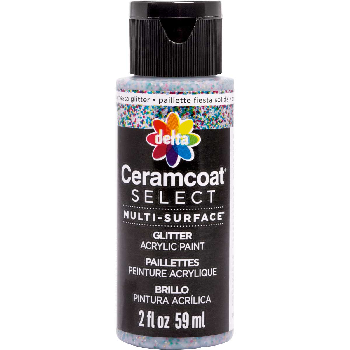 Delta Ceramcoat ® Select Multi-Surface Acrylic Paint - Glitter - Chunky Fiesta Silver, 2 oz. - 04117