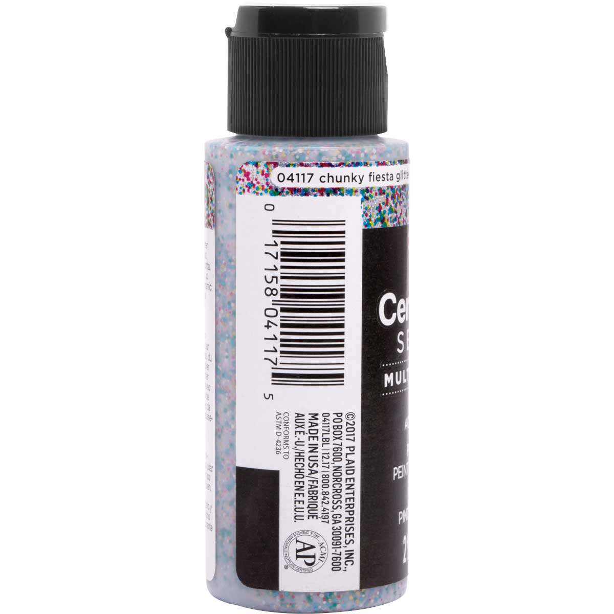 Delta Ceramcoat ® Select Multi-Surface Acrylic Paint - Glitter - Chunky Fiesta Silver, 2 oz. - 04117