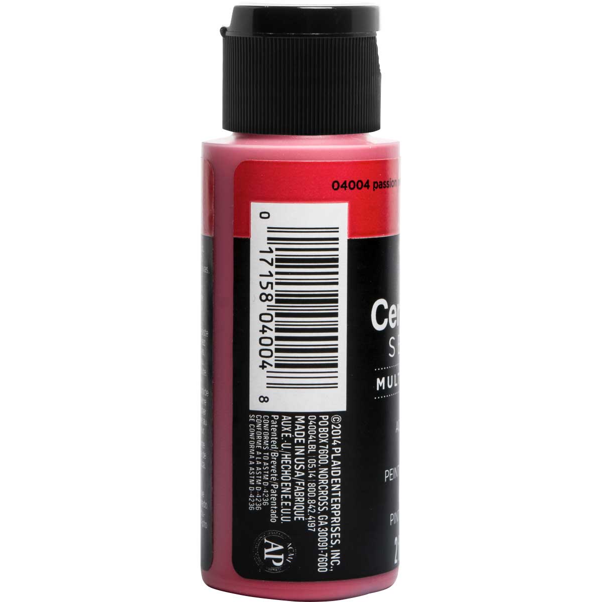 Delta Ceramcoat ® Select Multi-Surface Acrylic Paint - Satin - Passion Red, 2 oz. - 04004