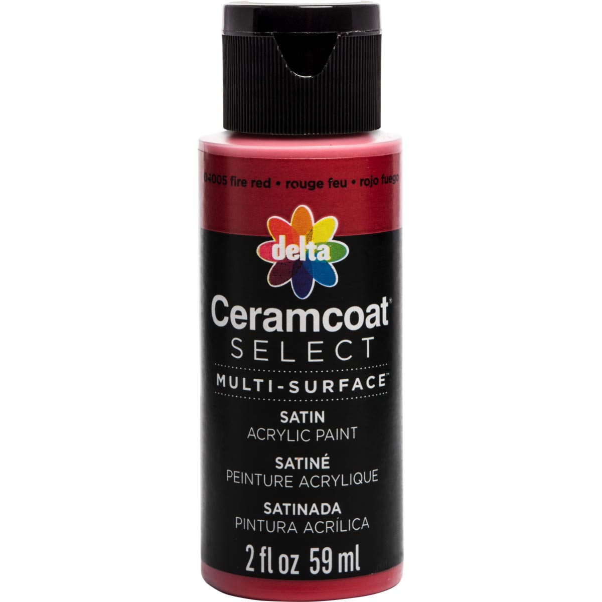 Delta Ceramcoat ® Select Multi-Surface Acrylic Paint - Satin - Fire Red, 2 oz. - 04005