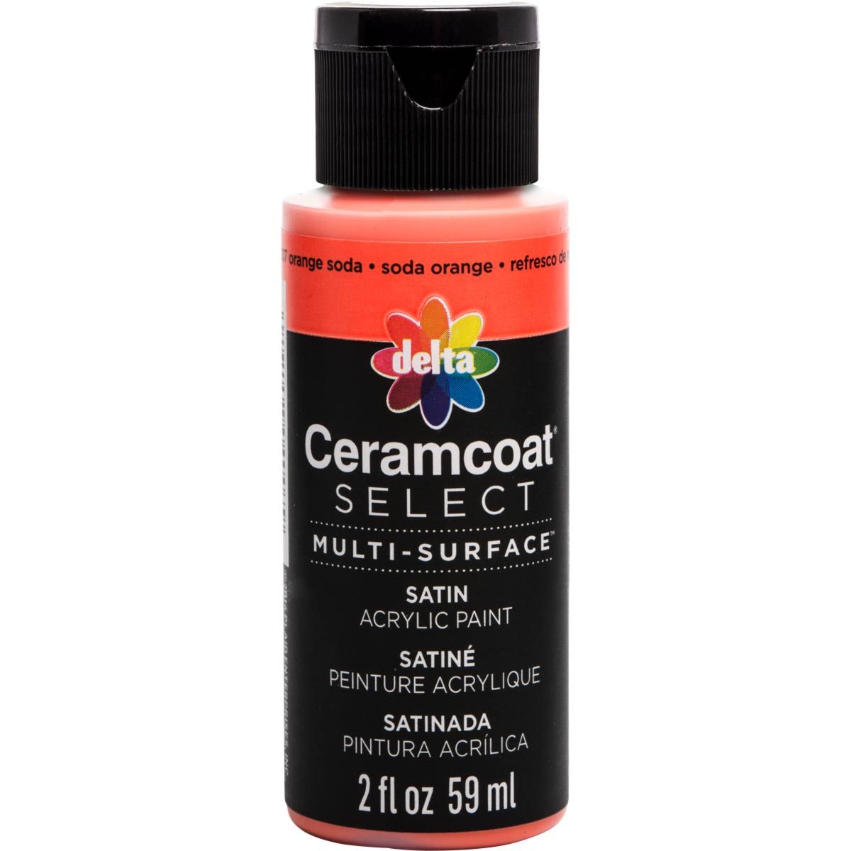 Delta Ceramcoat ® Select Multi-Surface Acrylic Paint - Satin - Orange Soda, 2 oz. - 04007