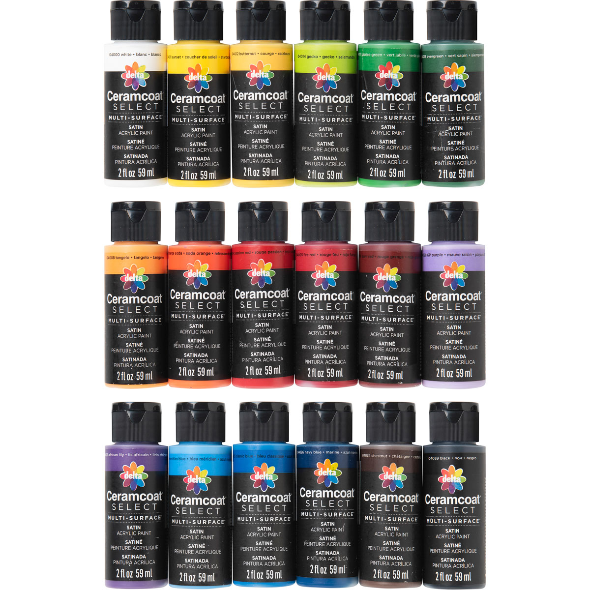 Delta Ceramcoat ® Select Multi-Surface Paint Set, 18 Colors - PROMOCMC4