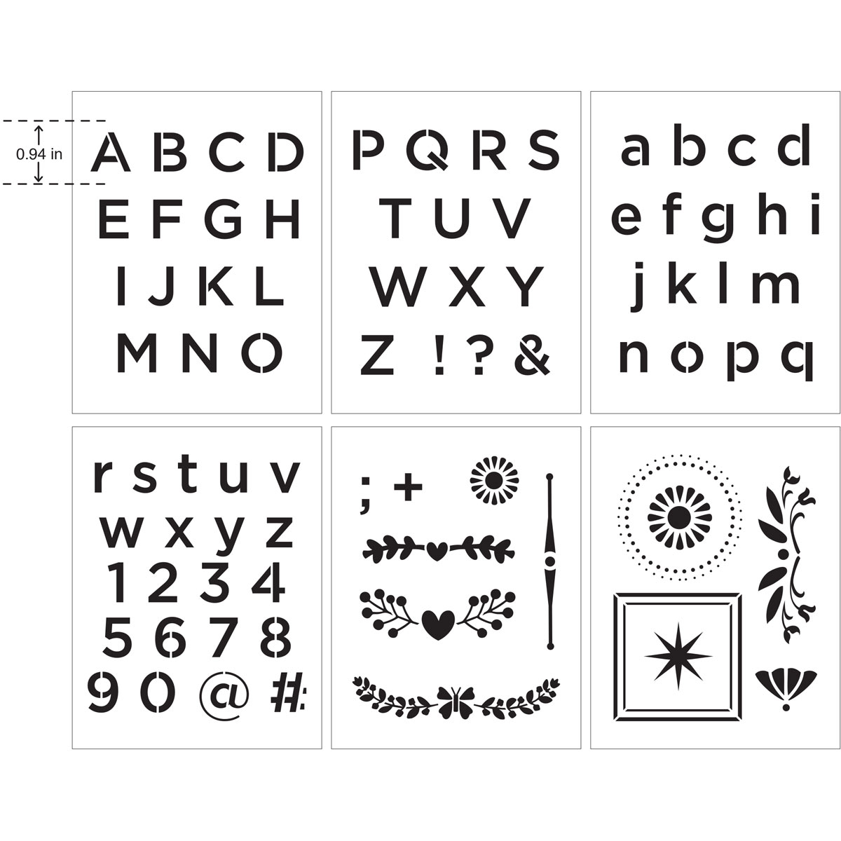 Delta Creative™ Stencil - Alphabet Sans Serif - 04833