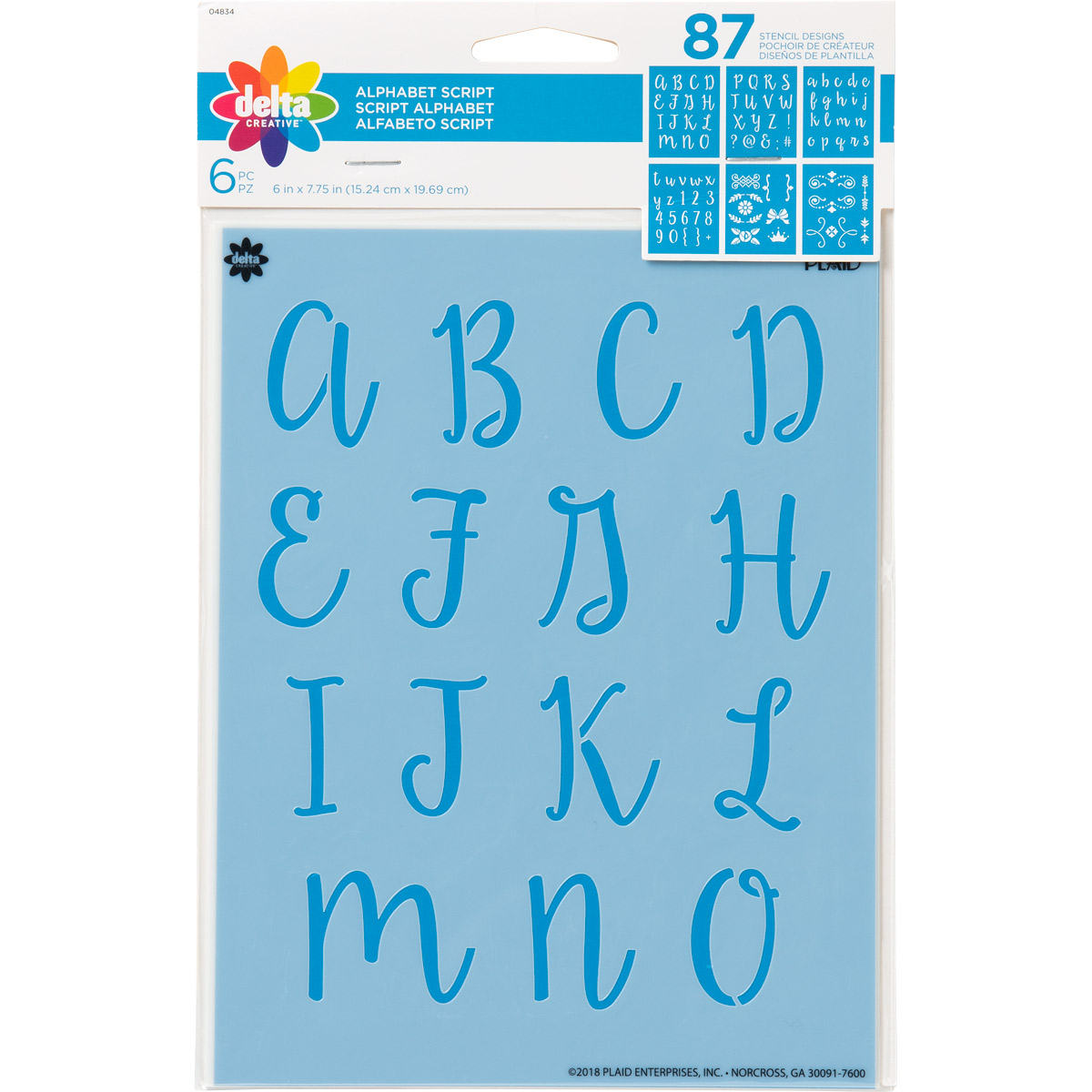 Delta Creative™ Stencil - Alphabet Script - 04834