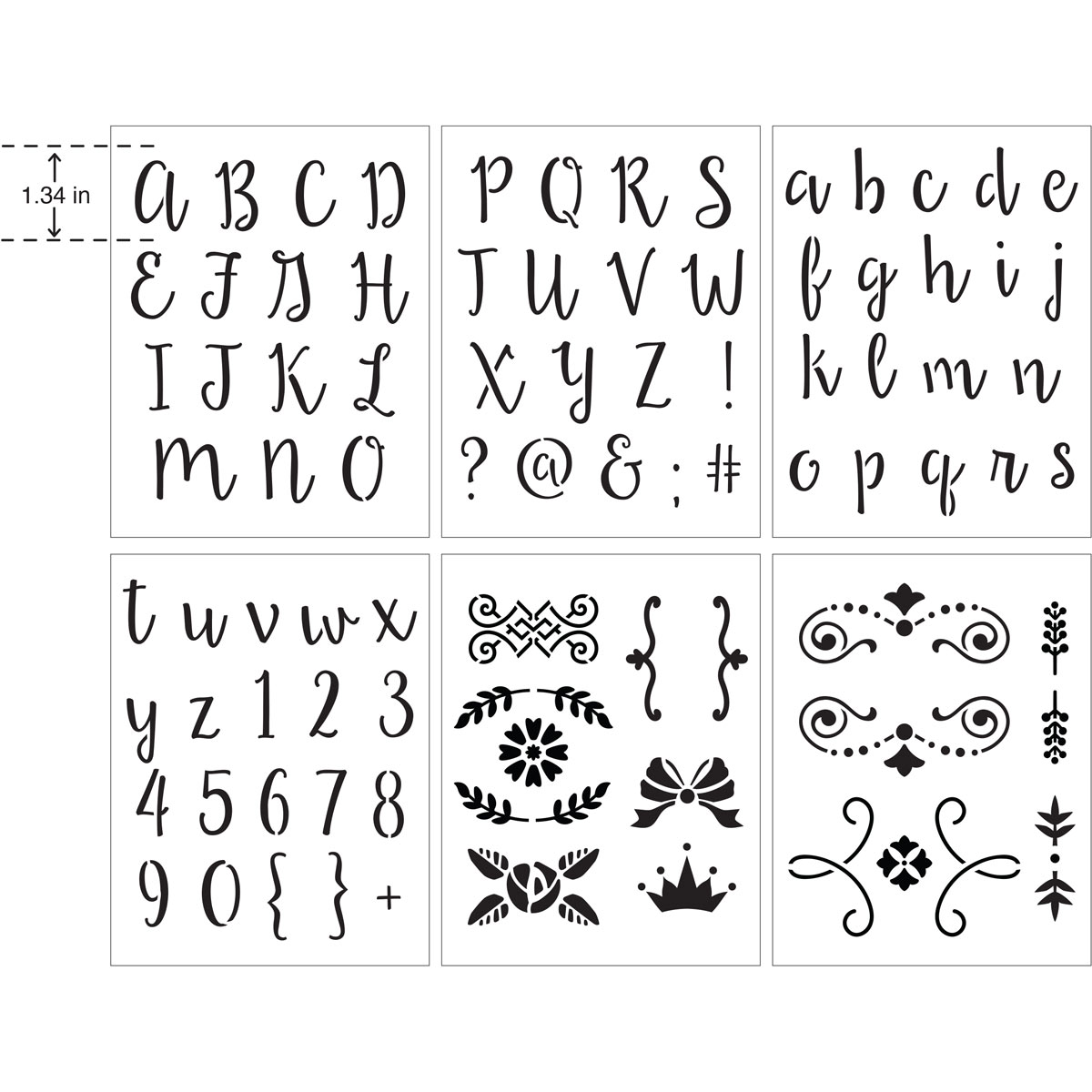 Delta Creative™ Stencil - Alphabet Script - 04834