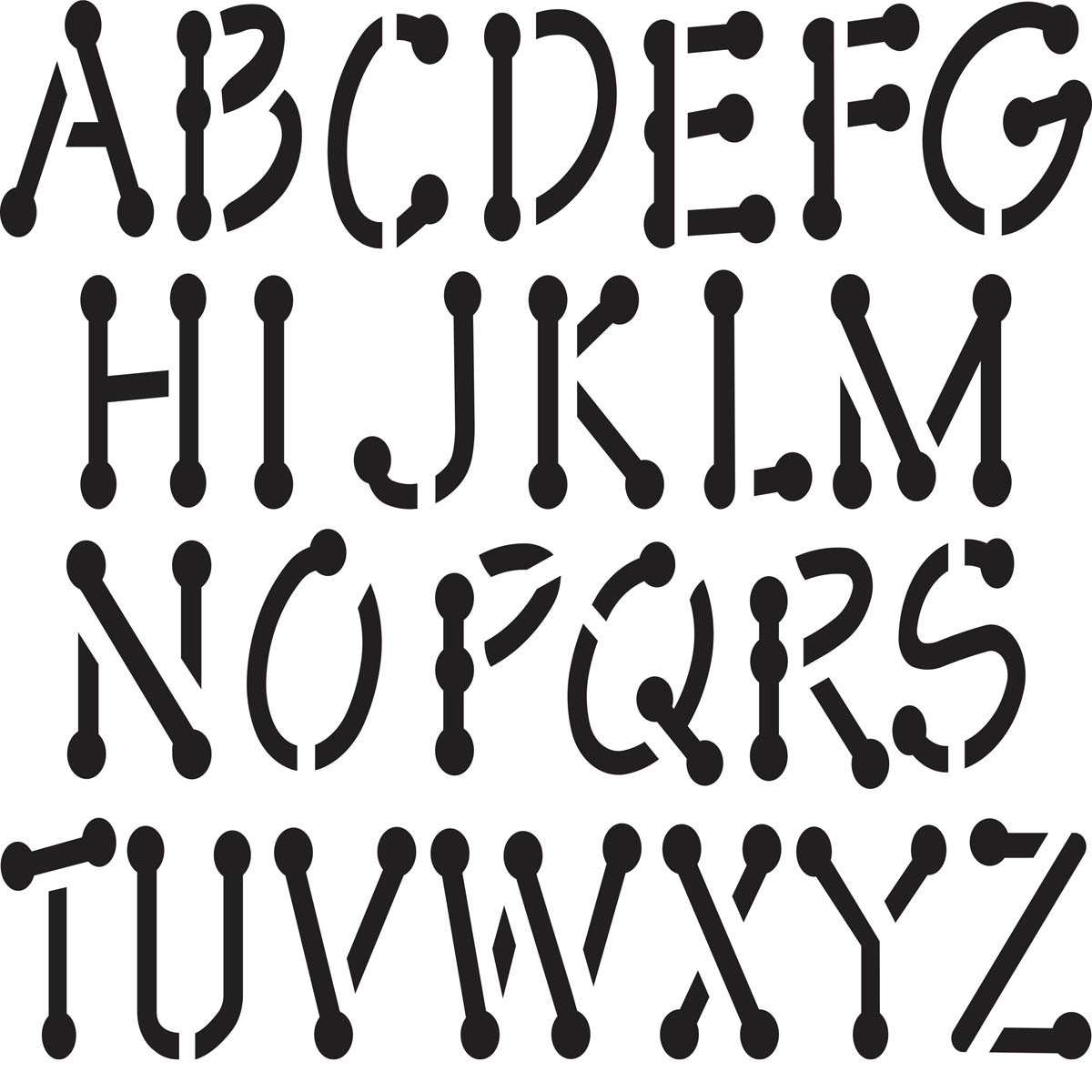 Delta Stencils - Alphabet - Value Pack, 3-1/2