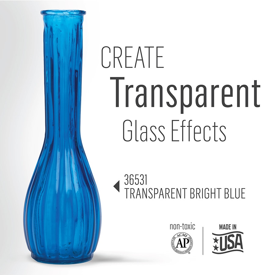 FolkArt ® Murano Glass Paint™ Transparent Bright Blue, 2oz. - 36531