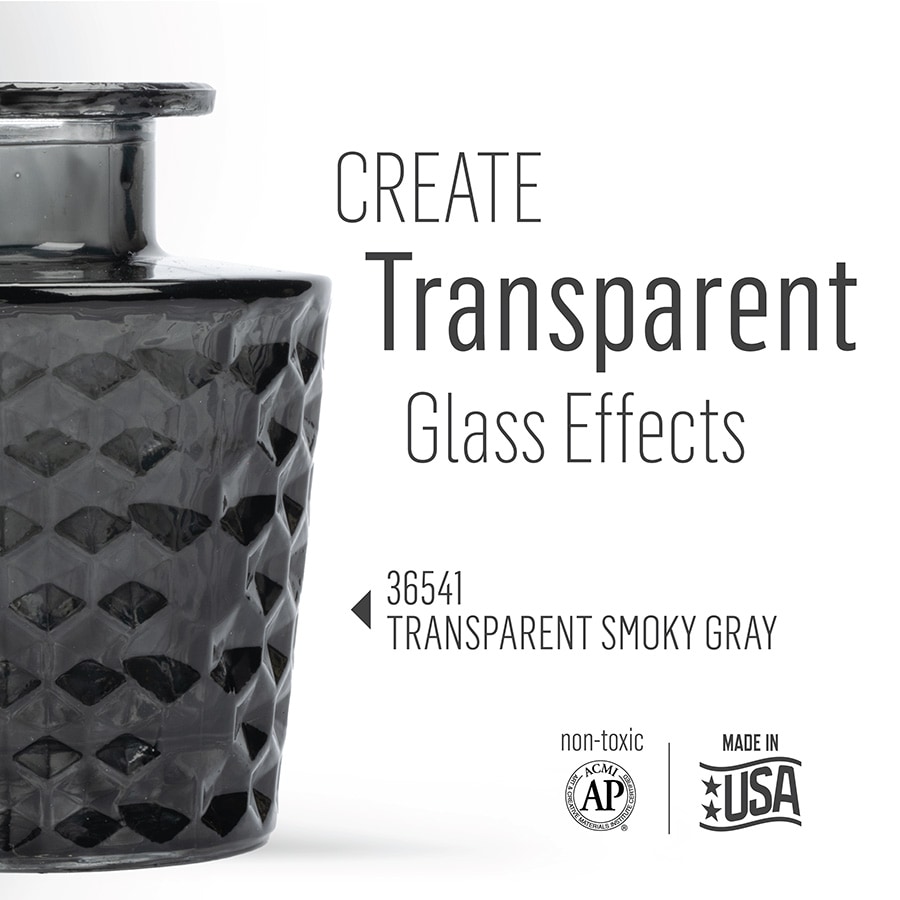 FolkArt ® Murano Glass Paint™ Transparent Smokey Gray, 2oz. - 36541