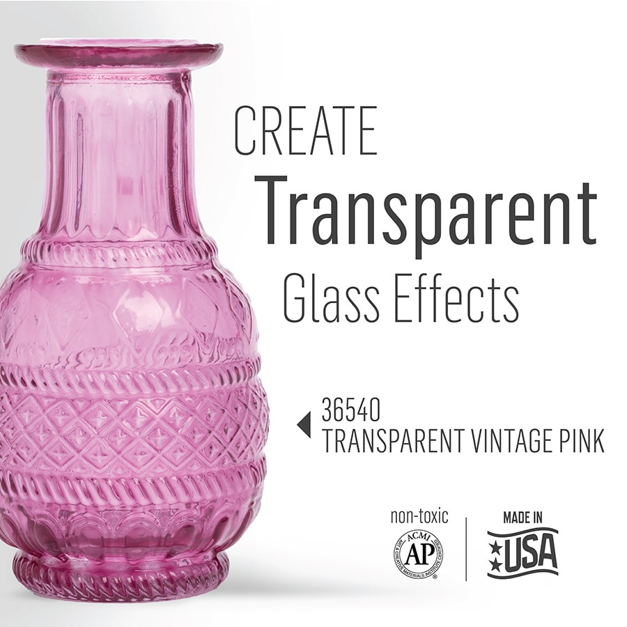 FolkArt ® Murano Glass Paint™ Transparent Vintage Pink, 2oz. - 36540