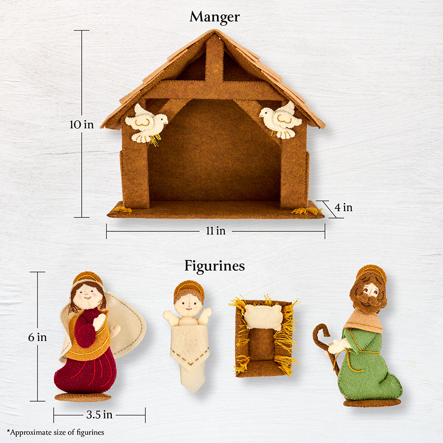 Bucilla ® Seasonal - Felt - 3D Nativity - Holy Family Set of 5 - 89656E
