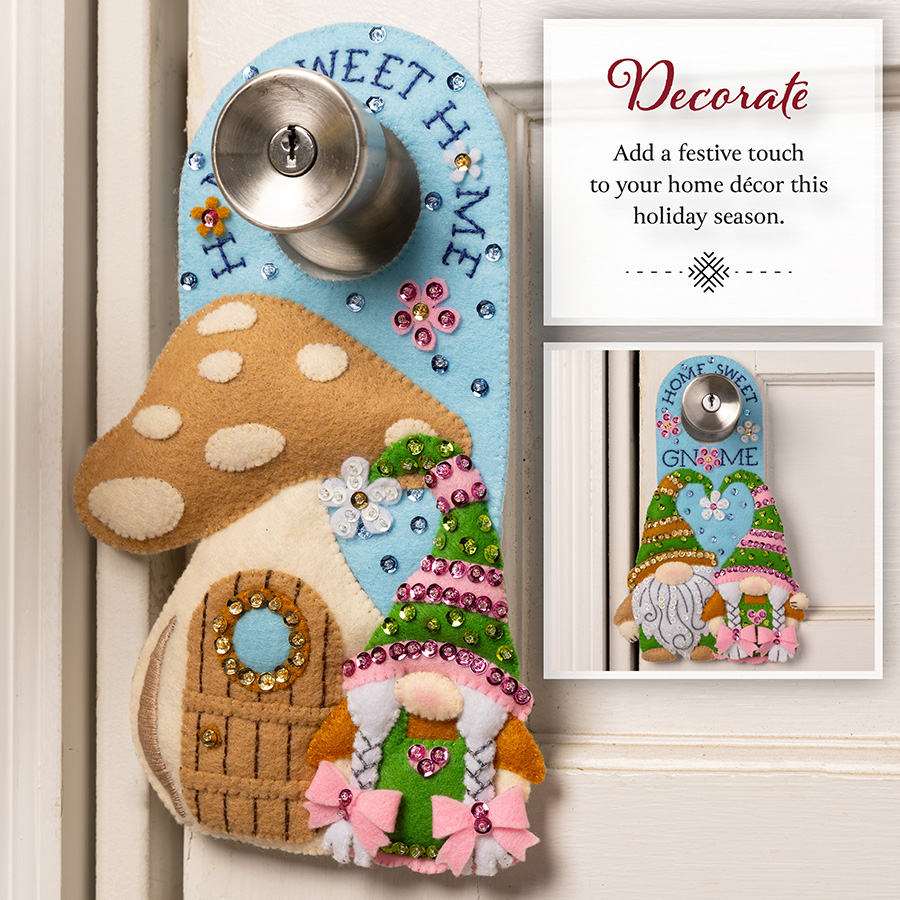 Bucilla ® Seasonal - Felt - Home Decor - Door Hangers - Springtime Gnomes - 89667E