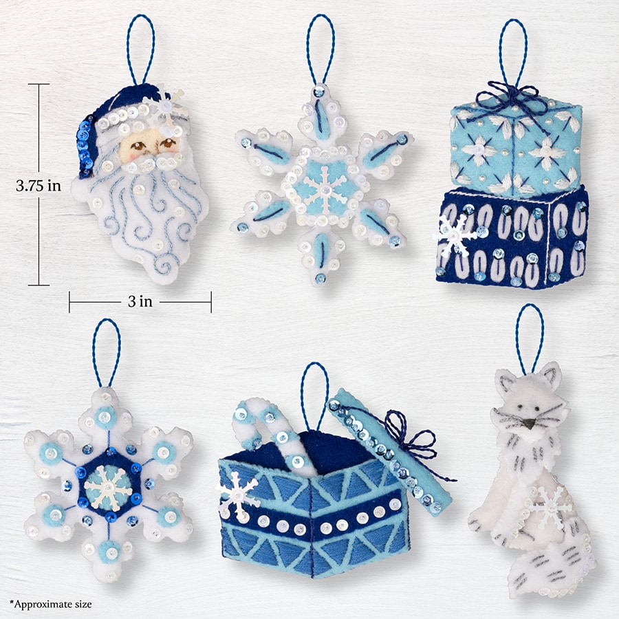 Bucilla ® Seasonal - Felt - Ornament Kits - Arctic Santa and Friends - 89697E