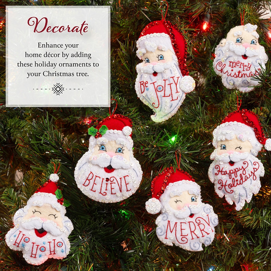 Bucilla ® Seasonal - Felt - Ornament Kits - Holiday Greetings - 89663E