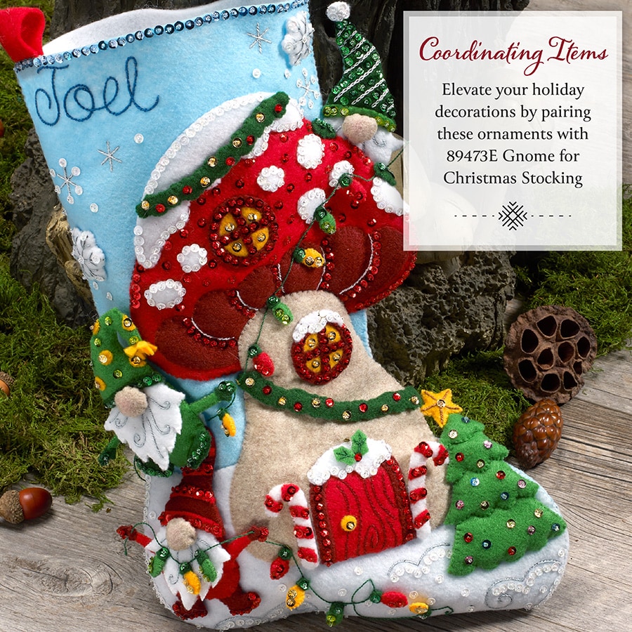 Bucilla ® Seasonal - Felt - Ornament Kits - Merry Mushrooms - 89670E
