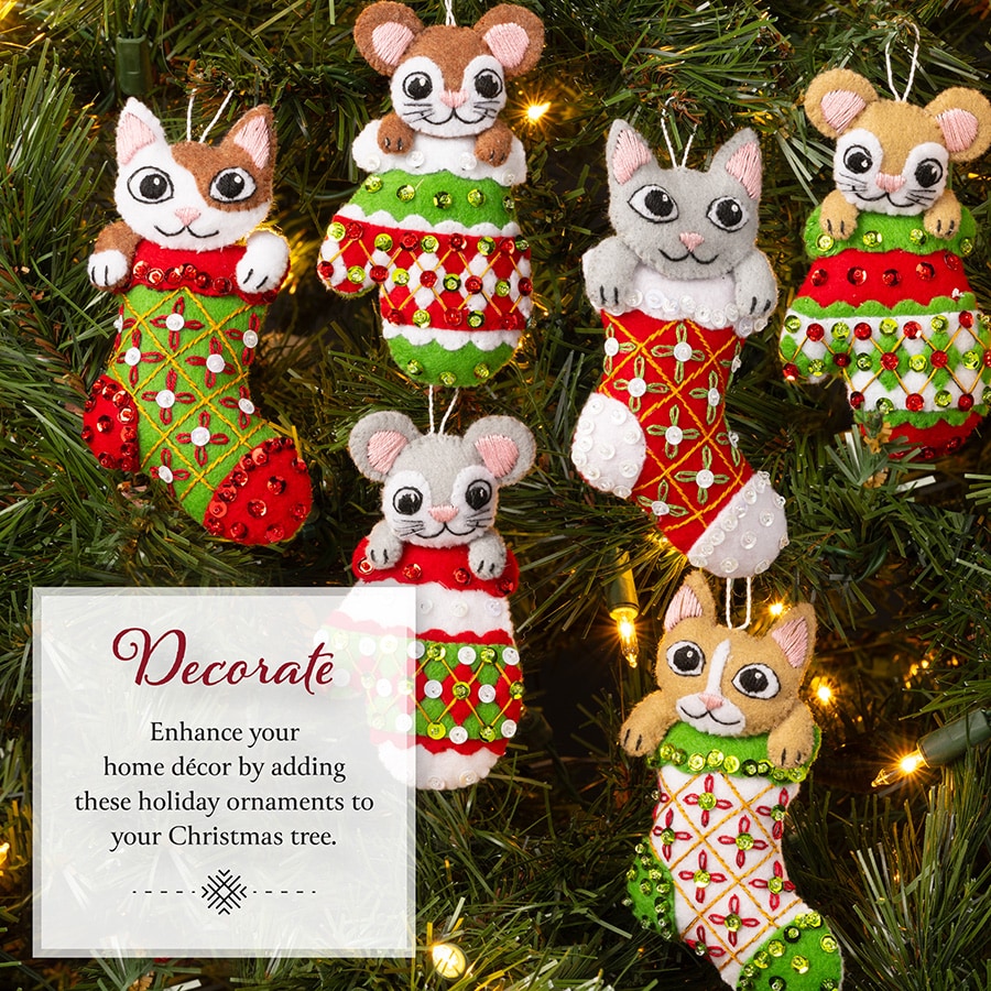 Bucilla ® Seasonal - Felt - Ornament Kits - Paws & Whiskers - 89701E