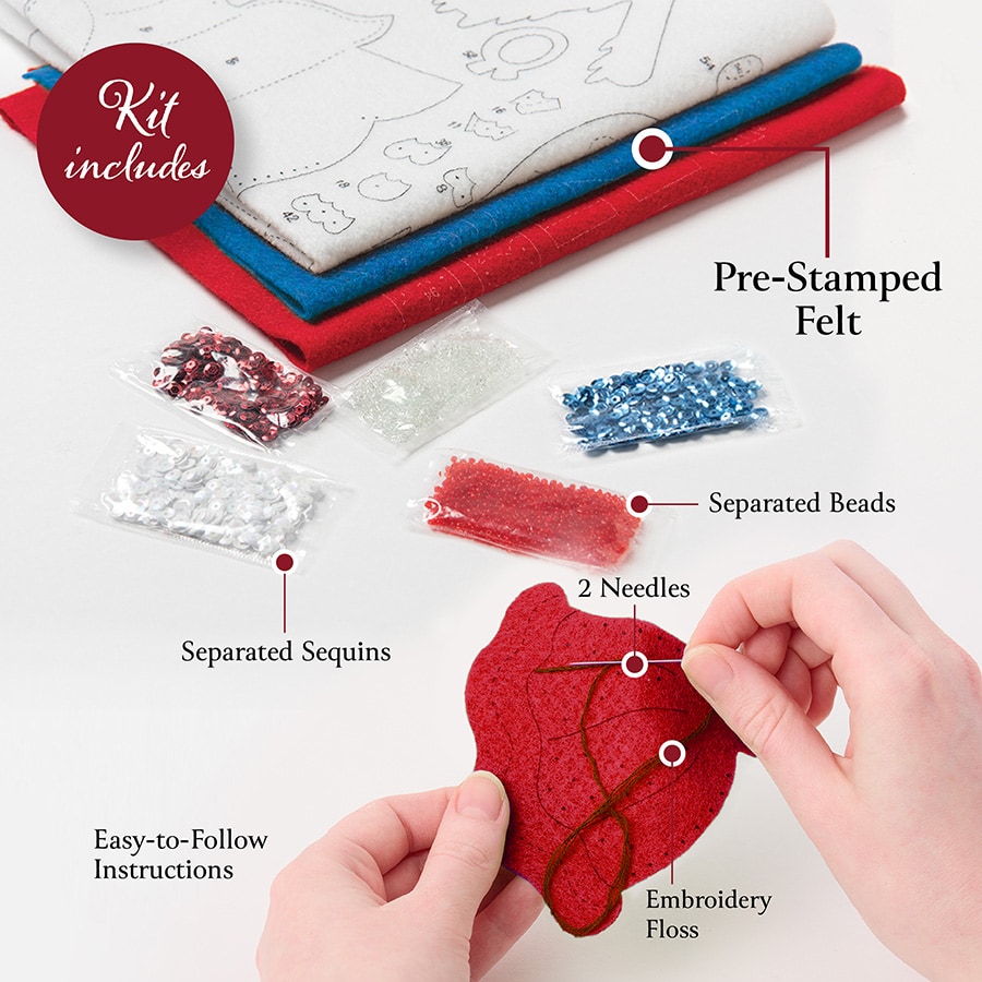 Bucilla ® Seasonal - Felt - Ornament Kits - Red, White & Blue Gnomes - 89700E