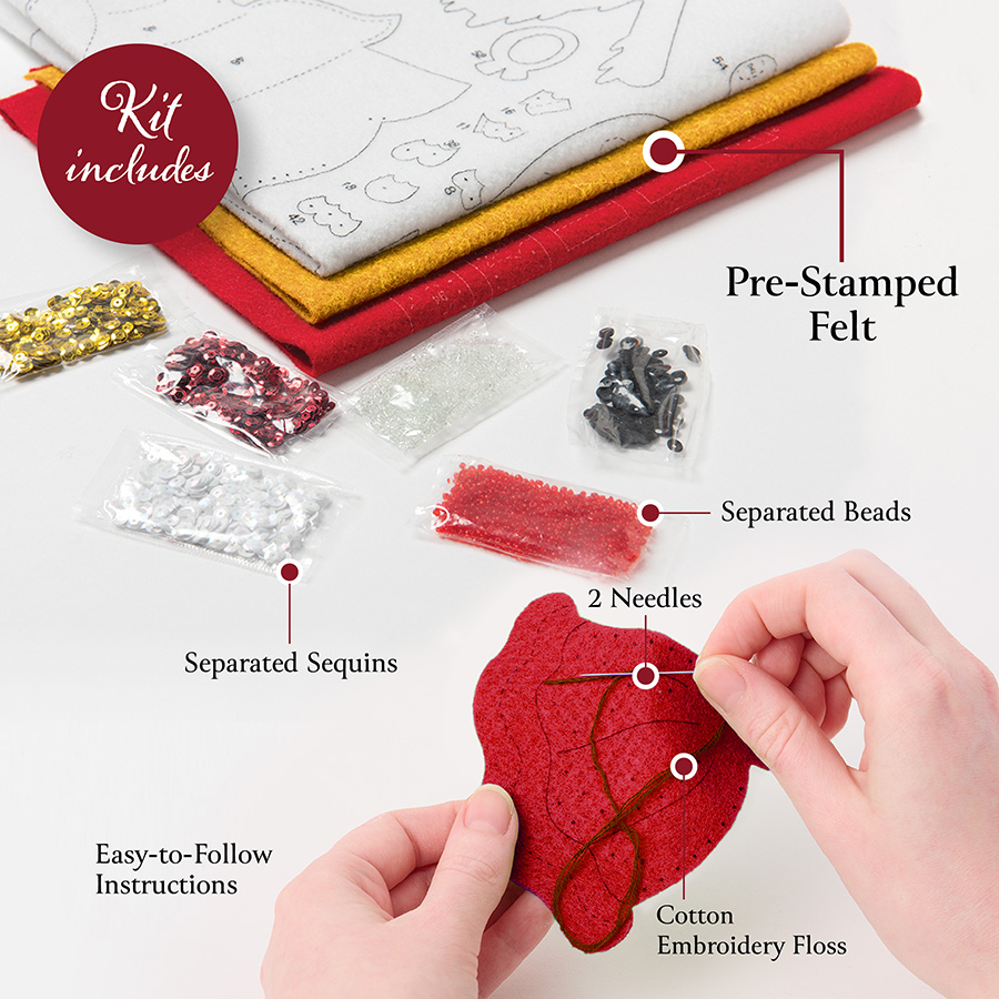 Bucilla ® Seasonal - Felt - Ornament Kits - Snowmans Peppermint Collection - 89659E